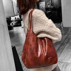 NWT. Shoulder Hobo Satchel Small Tote Soft Faux Leather Multi Pocket Zip Closure